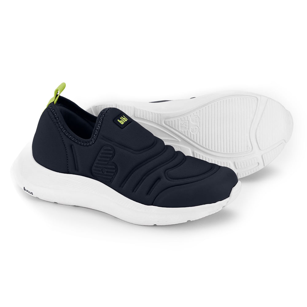 Tênis infantil Bibi casual marinho vista superior para ajuste e conforto